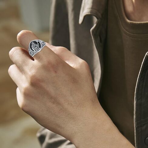 Santa Muerte Ring for Men Size 9/10/11 In 925 Sterling Silver Goth Grim Reaper Skull Signet Ring Jewelry in Saudi Arabia