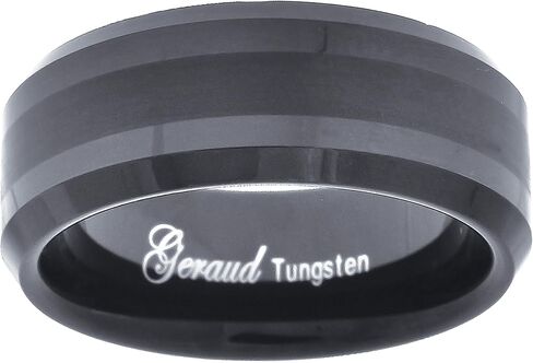 Tungsten Black Polished Comfort-fit 6mm Sizes 7-14 Bridal Anniversary Engagement Wedding Band in Saudi Arabia