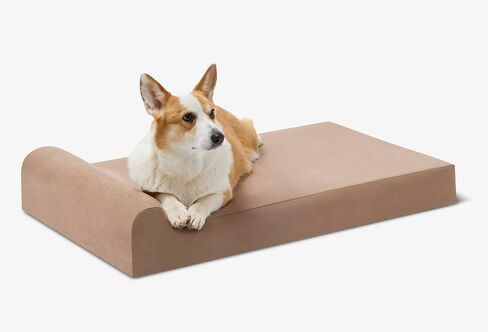 Barker Junior - 4" Pillow Top Orthopedic Dog Bed with Headrest for Small Dogs 20-30 Pounds in Kuwait