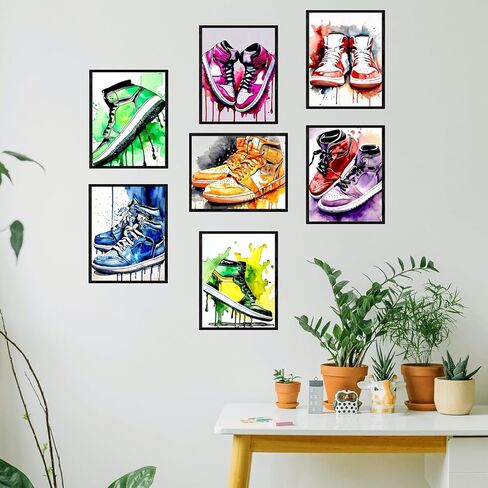 FLORIXA 12Pcs Hypebeast Sneaker Wall Art Prints – 8x10 UNFRAMED Cool Sneakerhead Posters for Teen Boys Men Cave Gym Room Office Decor – Stacked Shoebox Air Shoes Streetwear Aesthetic Room Artwork in Saudi Arabia