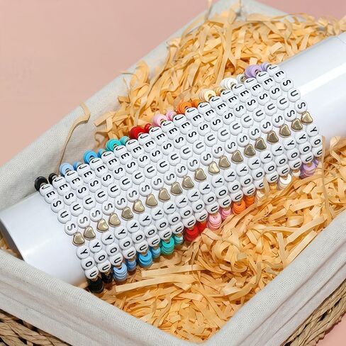 40 Pcs Jesus Loves You Bracelets for Women, Stretch Stackable Elastic Layering Christian Friendship Bracelet, Bible Verse Religious Jewelry for Women Xmas Gifts in Saudi Arabia