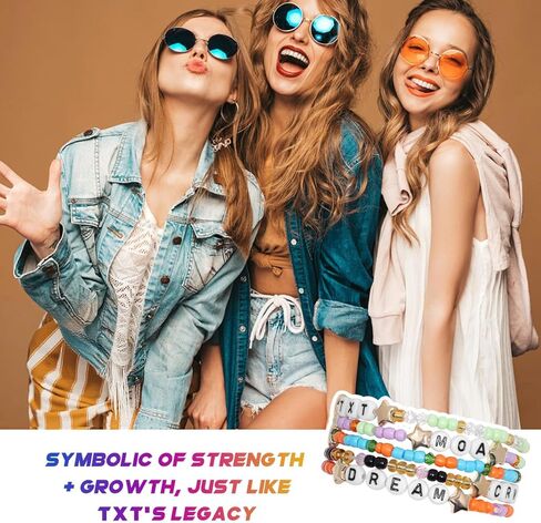 AICase for TXT Merch Gifts Inspired Bracelets 5 Pcs Stackable Stretch Beaded Friendship Bracelets Concert Lightstick Outfit Vinyl Poster Merchandise Gifts for Fans Women Birthday Christmas Stocking in Saudi Arabia