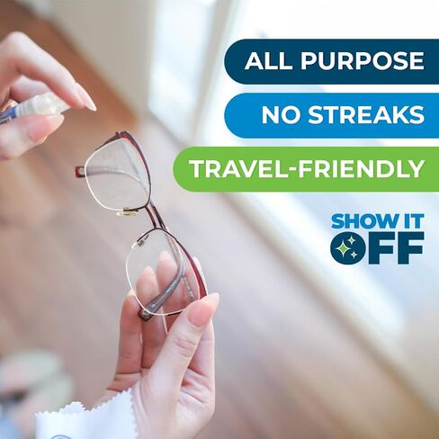 Show It Off Lens Cleaner Spray, All-Purpose Streak-Free Screen & Lens Cleaner for Glasses, Cameras, Phones, Tablets & Sunglasses, 8 ml Travel Size in Saudi Arabia