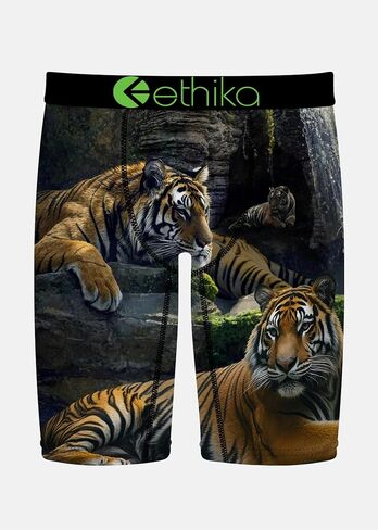 Ethika Men’s Boxer Brief, Knee Length, 4-Way Stretch Performance Underwear with Graphic Prints - Lurking in Saudi Arabia