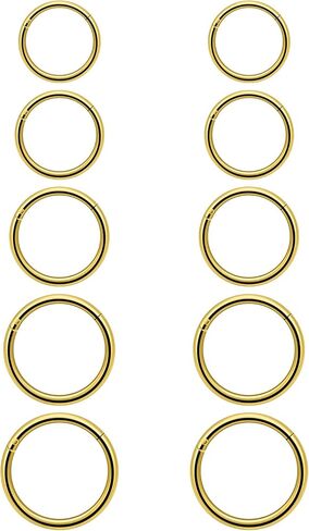 Dyknasz 10PCS 16G Surgical Steel Hinged Clicker Segment Septum Lip Ring Hoop Cartilage Tragus Helix Conch Sleeper Earrings Piercing Jewelry for Women Men 6mm 7mm 8mm 9mm 10mm in Saudi Arabia