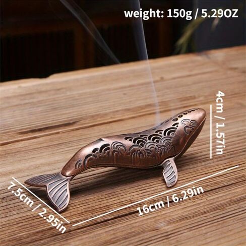 1pc Incense Holder, Whale Incense Burner, Statue Desktop Ornaments, Sea Animal Figurines Incense, for Living Room Home Decorations Accessories, Ocean Decorations, Farmhouse Décor (red Copper) in Saudi Arabia