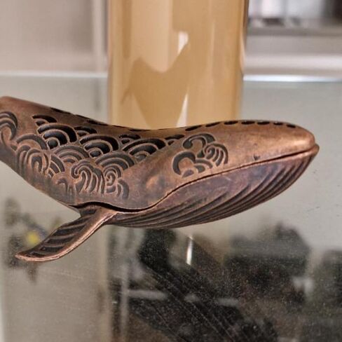 1pc Incense Holder, Whale Incense Burner, Statue Desktop Ornaments, Sea Animal Figurines Incense, for Living Room Home Decorations Accessories, Ocean Decorations, Farmhouse Décor (red Copper) in Saudi Arabia