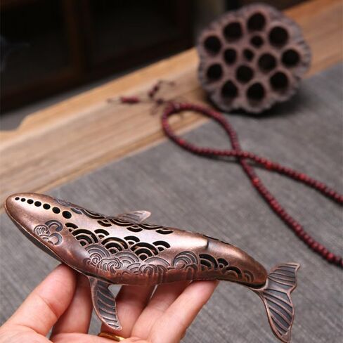 1pc Incense Holder, Whale Incense Burner, Statue Desktop Ornaments, Sea Animal Figurines Incense, for Living Room Home Decorations Accessories, Ocean Decorations, Farmhouse Décor (red Copper) in Saudi Arabia
