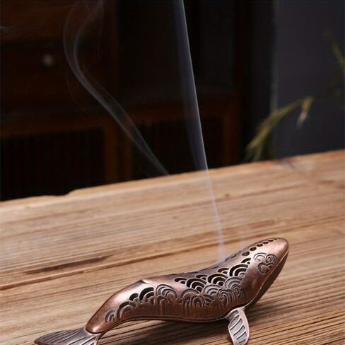 1pc Incense Holder, Whale Incense Burner, Statue Desktop Ornaments, Sea Animal Figurines Incense, for Living Room Home Decorations Accessories, Ocean Decorations, Farmhouse Décor (red Copper) in Saudi Arabia