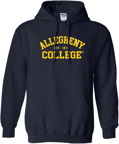CreateMyTee Allegheny College Block Text Unisex Hooded Sweatshirt - Allegheny Gators Apparel in Saudi Arabia