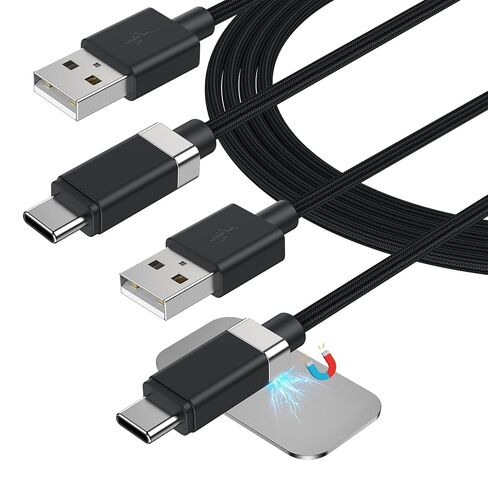 كابل USB القابل للإقامة المغناطيسي إلى كابل USB C مع حامل ، 3.3 قدم USB A إلى Type C Charger Cable والشحن السريع ومزامنة البيانات المتوافقة مع الهاتف 15 16 Pro S25 S24 التصميم الأصلي in Kuwait