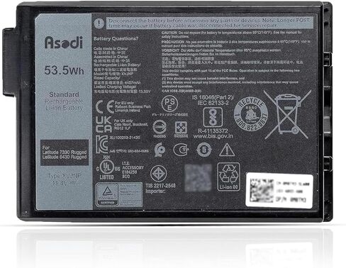 ASODI XVJNP 53.5Wh Laptop Battery Replacement for Dell Latitude 5430 7330 Rugged Extreme P148G P148G001 P149G P149G001 Series 6JRCP 06JRCP 0M0TN3 451-BCWQ 11.4V 4457mAh in Kuwait