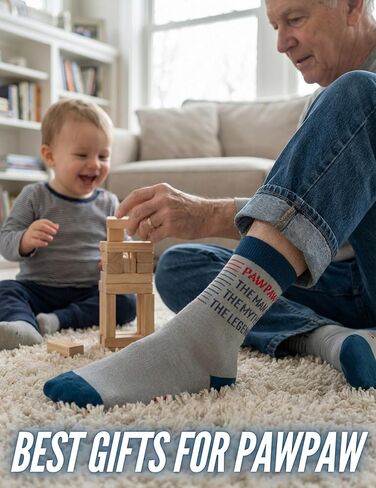 InnoBeta Pawpaw Fathers Day Socks Gift, Pawpaw Gifts for Grandpa, One Size Crew Socks in Saudi Arabia