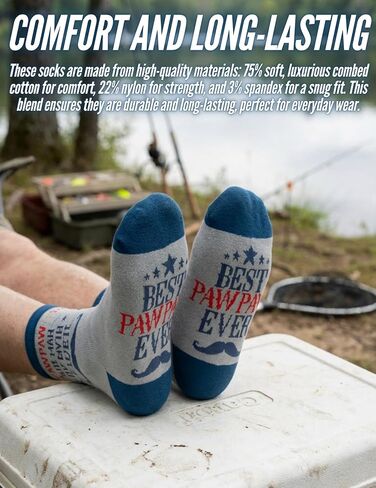InnoBeta Pawpaw Fathers Day Socks Gift, Pawpaw Gifts for Grandpa, One Size Crew Socks in Saudi Arabia