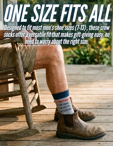 InnoBeta Pawpaw Fathers Day Socks Gift, Pawpaw Gifts for Grandpa, One Size Crew Socks in Saudi Arabia