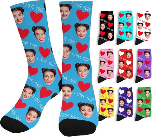 Custom Valentine's Day Face Novelty Socks Personalized valentine Photo Name Unisex Crew Sock for Men Women Gifts Anniversary in Saudi Arabia