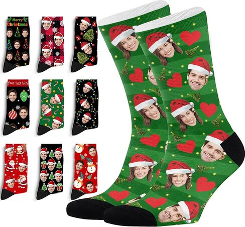 Custom Valentine's Day Face Novelty Socks Personalized valentine Photo Name Unisex Crew Sock for Men Women Gifts Anniversary in Saudi Arabia