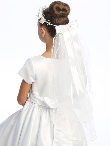 Pink Princess Holy First Communion Veil for Girls 7-16 - 1st Communion Veils for Girls - White veil for kids - Velos para Primera Comunion in Saudi Arabia