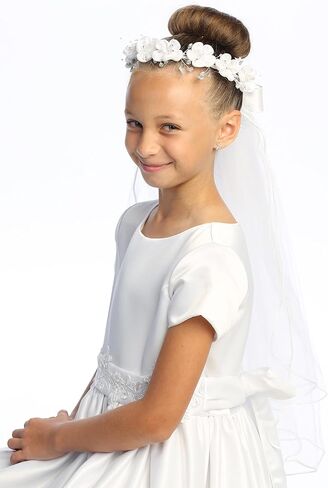 Pink Princess Holy First Communion Veil for Girls 7-16 - 1st Communion Veils for Girls - White veil for kids - Velos para Primera Comunion in Saudi Arabia