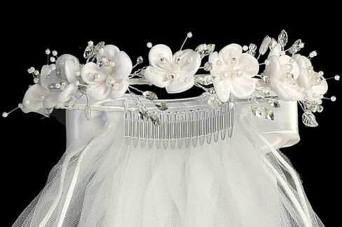 Pink Princess Holy First Communion Veil for Girls 7-16 - 1st Communion Veils for Girls - White veil for kids - Velos para Primera Comunion in Saudi Arabia