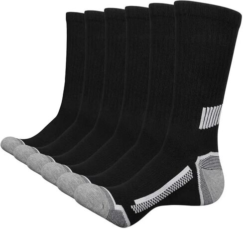 6-Pack Men's All Season Basketball Crew Socks - Moisture Wicking Sports Long Socks in Saudi Arabia
