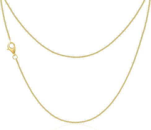 SISGEM 14K الذهب الكوبي قلادة سلسلة للنساء، الذهب الأصفر الصلب شقة كبح ربط سلسلة قلادة المجوهرات مع مشبك مخلب جراد البحر، 16/18/20/22 بوصة in Saudi Arabia