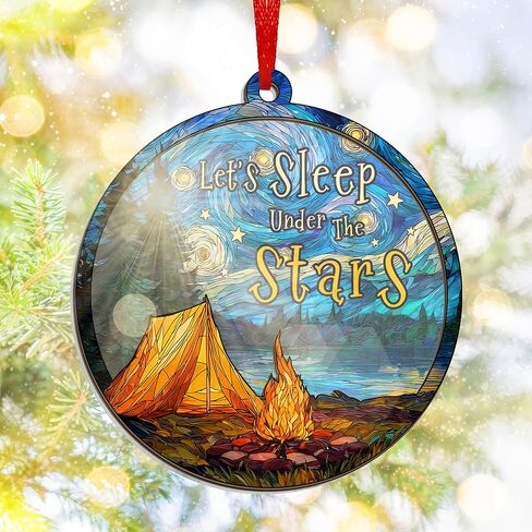 Christmas Fishing Gifts for Men, Fishing Ornament - Suncatcher Christmas Ornaments 2025 - Fish Ornaments for Tree, Sports Gifts for Fisherman, Fish Ornament, Sports Gift for Men Dad Grandpa in Saudi Arabia