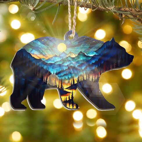 Christmas Fishing Gifts for Men, Fishing Ornament - Suncatcher Christmas Ornaments 2025 - Fish Ornaments for Tree, Sports Gifts for Fisherman, Fish Ornament, Sports Gift for Men Dad Grandpa in Saudi Arabia