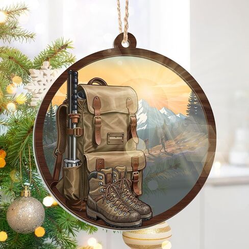 Christmas Fishing Gifts for Men, Fishing Ornament - Suncatcher Christmas Ornaments 2025 - Fish Ornaments for Tree, Sports Gifts for Fisherman, Fish Ornament, Sports Gift for Men Dad Grandpa in Saudi Arabia