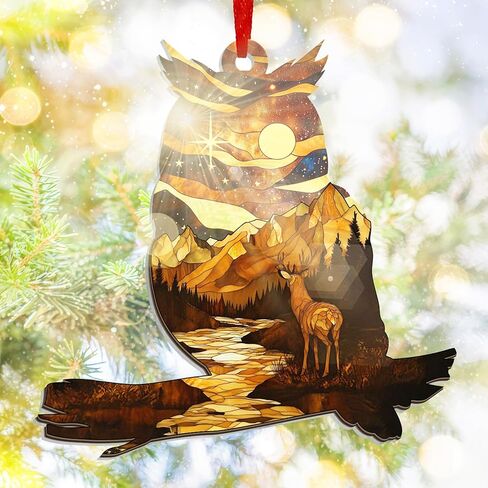 Christmas Fishing Gifts for Men, Fishing Ornament - Suncatcher Christmas Ornaments 2025 - Fish Ornaments for Tree, Sports Gifts for Fisherman, Fish Ornament, Sports Gift for Men Dad Grandpa in Saudi Arabia