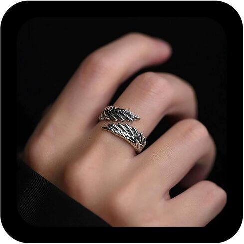 Boho Angel Wing Finger Ring Gold Guardian Angel Ring Wing Vintage Angel Feather Wrap Open Ring Adjustable Stacking Ring Jewelry for Women in Saudi Arabia