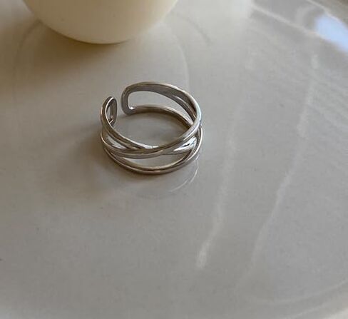 925 Sterling Silver Celtic Knot Open Rings for Women, Size 7 Dainty Adjustable Stacking Minimalist Cross Line Band Ring Valentine Prom Festival Jewelry Gift. in Saudi Arabia