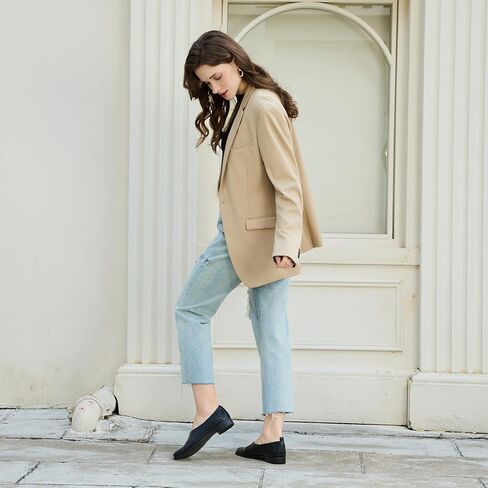 Split Toe Tabi Flats Retro Women Block Low Heels Loafers Shoes Solid Color Soft Vegan Leather Slip On Casual Lazy Shoes in Saudi Arabia