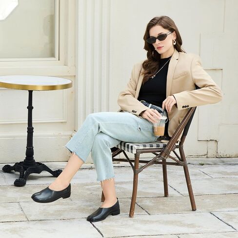 Split Toe Tabi Flats Retro Women Block Low Heels Loafers Shoes Solid Color Soft Vegan Leather Slip On Casual Lazy Shoes in Saudi Arabia