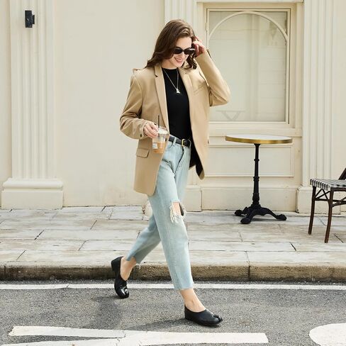 Split Toe Tabi Flats Retro Women Block Low Heels Loafers Shoes Solid Color Soft Vegan Leather Slip On Casual Lazy Shoes in Saudi Arabia