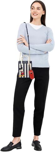 Bioworld Disney Bashful Mickey Pose 11.3" Blue & White Striped Crossbody Bag in Saudi Arabia