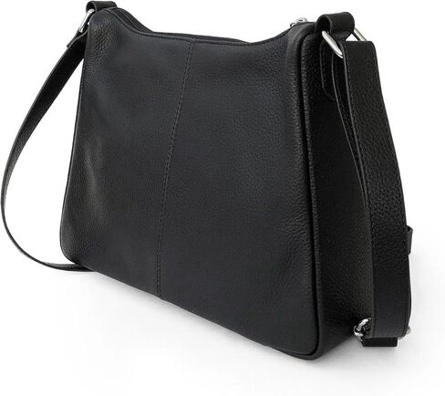 Club Rochelier Ladies Leather Medium Multi Zip Crossbody Bag Black in Saudi Arabia