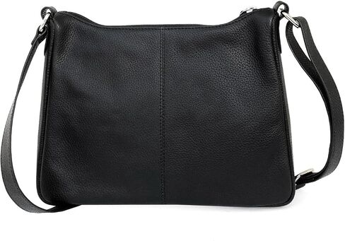 Club Rochelier Ladies Leather Medium Multi Zip Crossbody Bag Black in Saudi Arabia