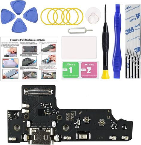 مجموعة شحن Port Replacement Kit المتوافقة مع Galaxy A34 5G US الإصدار ، موصل Dock Board USB-C فقط لسلسلة A34 5G SM-A346 ، مع دليل التعليمات ، مجموعة أدوات in Kuwait