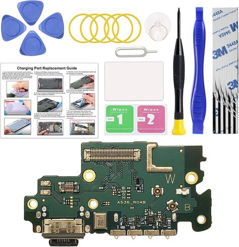 مجموعة شحن Port Replacement Kit المتوافقة مع Galaxy A34 5G US الإصدار ، موصل Dock Board USB-C فقط لسلسلة A34 5G SM-A346 ، مع دليل التعليمات ، مجموعة أدوات in Kuwait