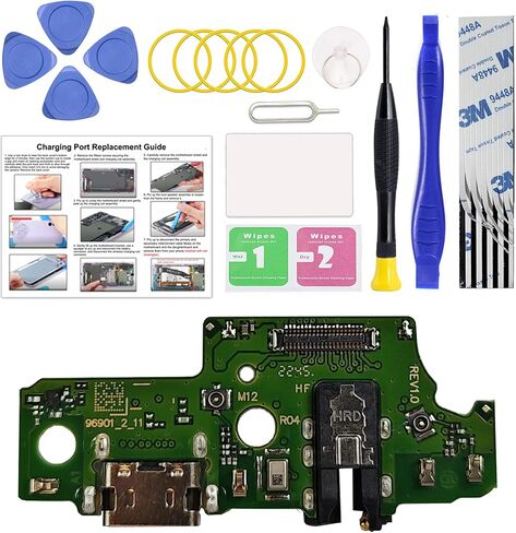 مجموعة شحن Port Replacement Kit المتوافقة مع Galaxy A34 5G US الإصدار ، موصل Dock Board USB-C فقط لسلسلة A34 5G SM-A346 ، مع دليل التعليمات ، مجموعة أدوات in Kuwait