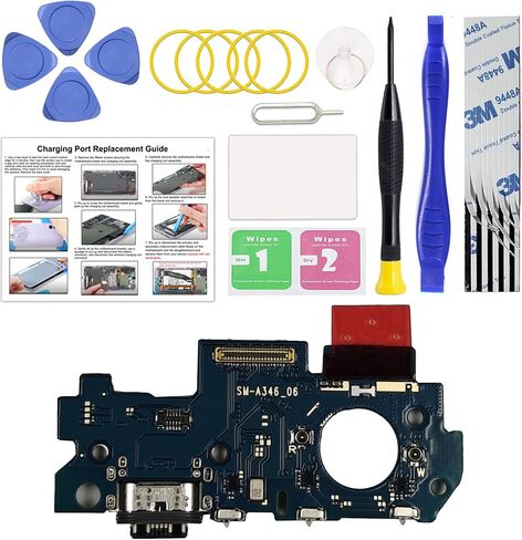 Charging Port Replacement Kit Compatible with Galaxy A34 5G US Version, Dock Board USB-C Connector Only for A34 5G SM-A346 Series, with Instruction Manual, Toolkit in Kuwait