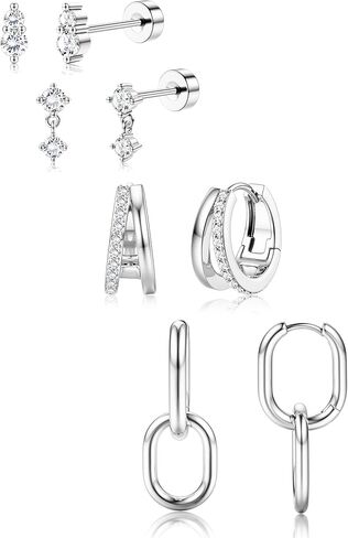 YADOCA Small Hoop Earrings for Women - 14K Gold Plated Stud Hoop Earrings Set Hypoallergenic Surgical Steel Cartilage Earring Stacks Dainty Dangle Huggie Earring Fashion Womens Jewelry in Saudi Arabia