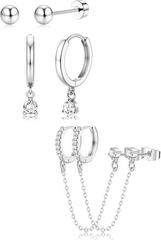 YADOCA Small Hoop Earrings for Women - 14K Gold Plated Stud Hoop Earrings Set Hypoallergenic Surgical Steel Cartilage Earring Stacks Dainty Dangle Huggie Earring Fashion Womens Jewelry in Saudi Arabia