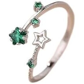 خاتم على شكل نجمة من الزركون الأرجواني من الفضة الإسترليني، خاتم على شكل نجمة حلم S925 قابل للتعديل مع لمسات كريستالية، مجوهرات عصرية للنساء in Kuwait