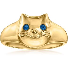 Ross-Simons London Blue Topaz Cat Ring in 18kt Gold Over Sterling in Saudi Arabia