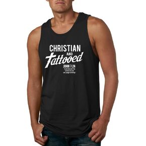 Christian and Tattooed John 7:24 Inspirational/Christian Mens Graphic Tank Top in Saudi Arabia