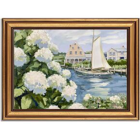 Gold Framed Vintage Floral Canvas Wall Art Rose Garden Painting Picture Wall Decor Neutral English Cottage Poster Print Artwork for Living Room Bedroom Country Home Decoration 9x11in in Saudi Arabia