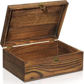 Large Wooden Keepsake Box, Vintage Storage Box with Hinged Lid, Decorated Wooden Memory Box for Crafts Art Hobbies Photos and Valentine's Day Decoration in Saudi Arabia
