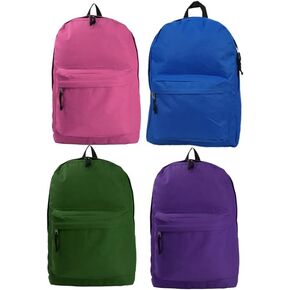 الجملة حقيبة الظهر الكلاسيكية 18 بوصة حقيبة الكتب الأساسية السائبة حالة رخيصة الكثير من 36pcs حقيبة مدرسية بسيطة حقائب الظهر الترويجية غير ربحية الطالب حقائب الكتب المدرسية خمر Daypack الأزرق الداكن in Kuwait